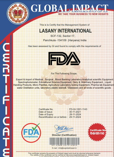 Lasany International - certificate